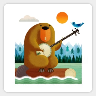 Beaver and Bluebird Sticker